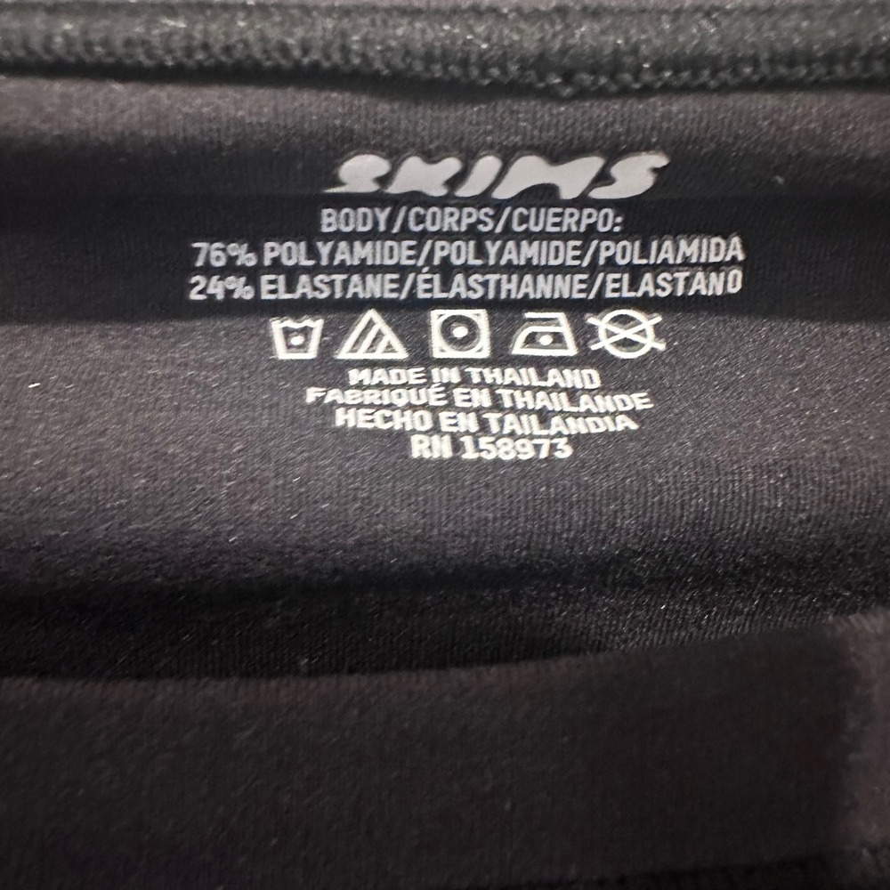 New S SKIMS Fits Everybody Crew Neck Long Sleeve‎ Maxi Dress Onyx Black Small - Picture 5 of 6